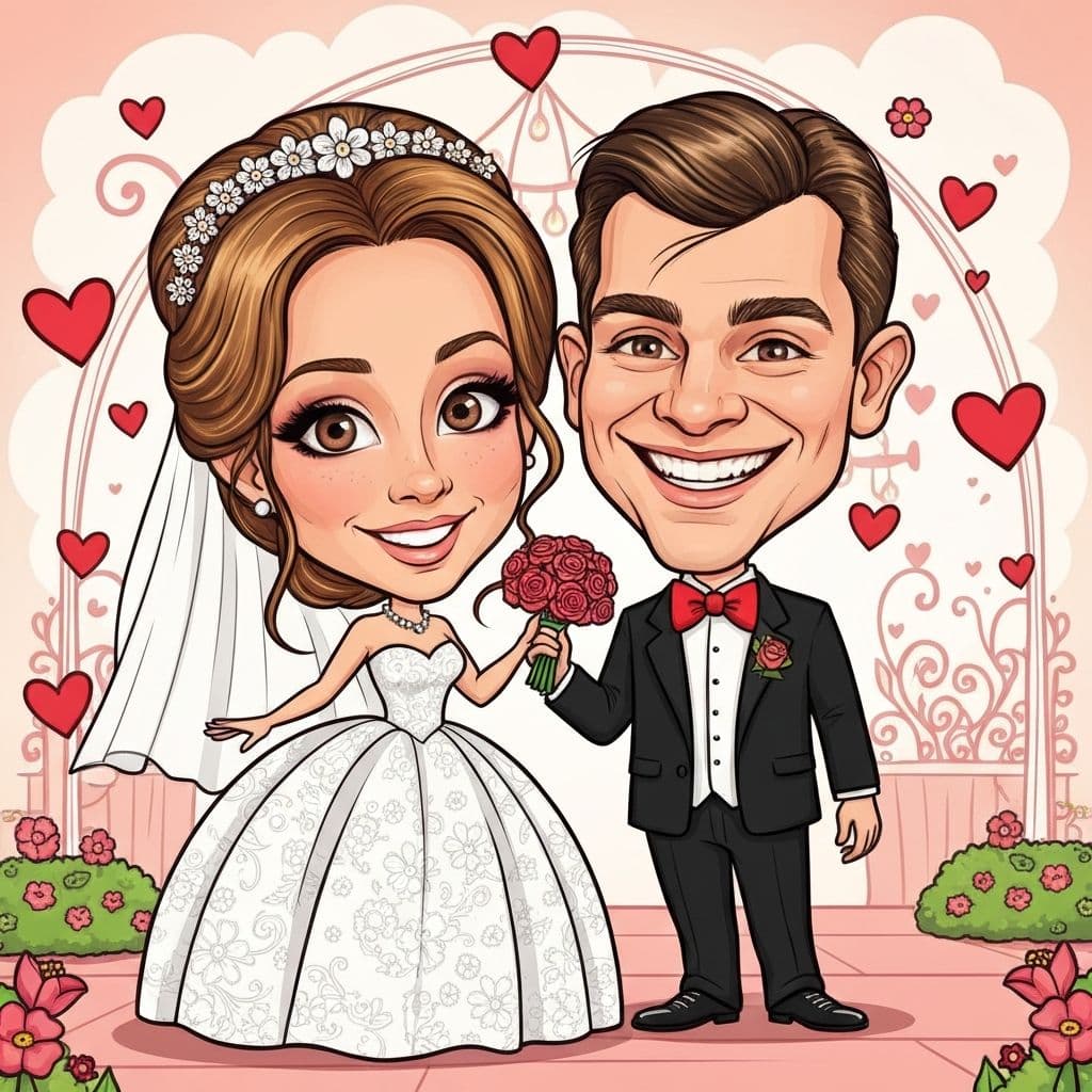 Wedding Caricature Drawing - caricature art by Caricature Maker