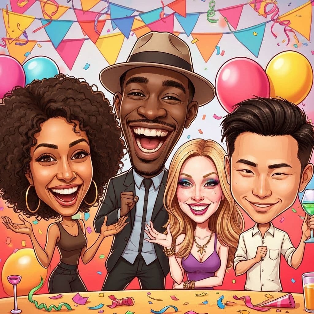 Group Caricature Art - caricature art by Caricature Maker